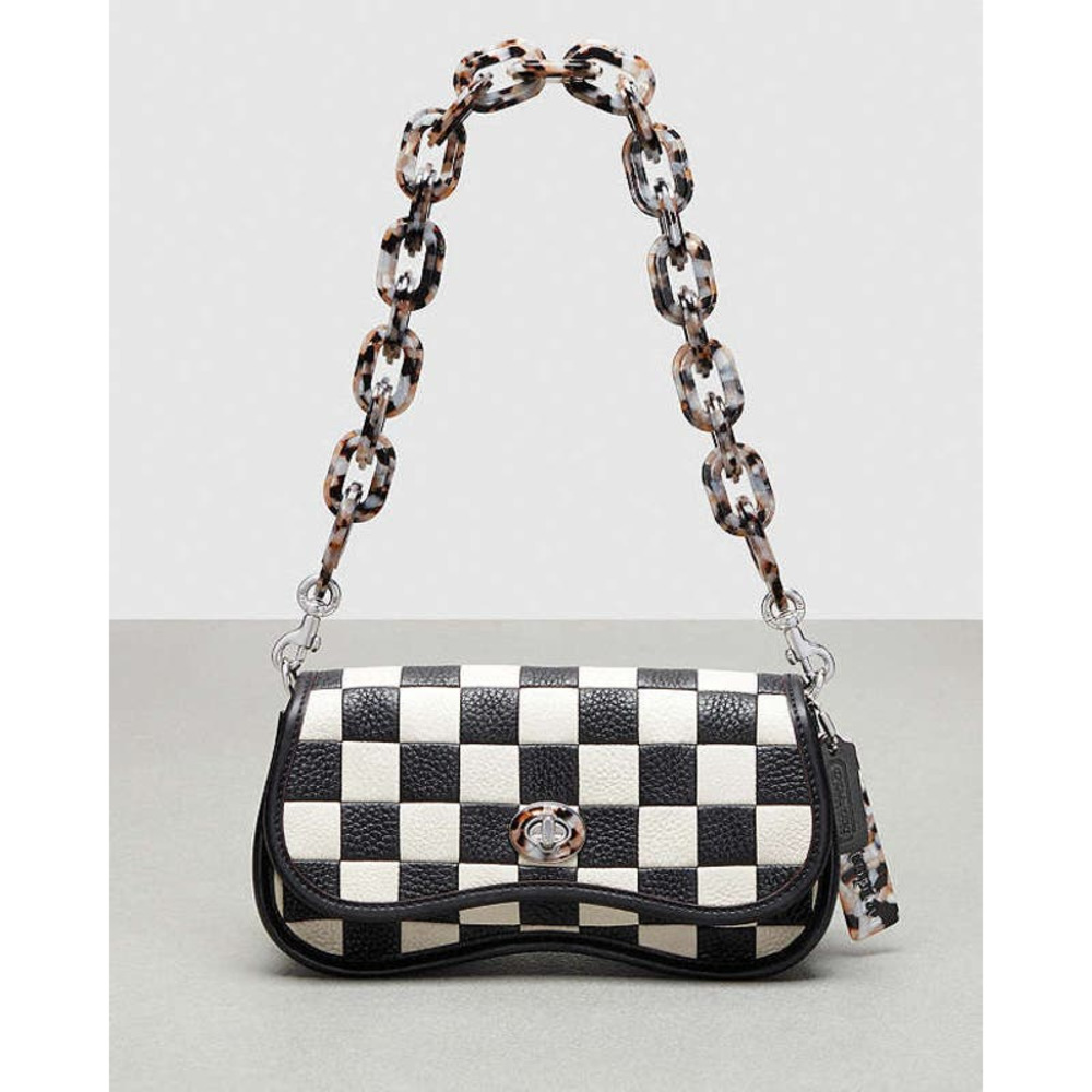 NWT: Coach Wavy Dinky Bag in Patchwork Checkerboard Leather